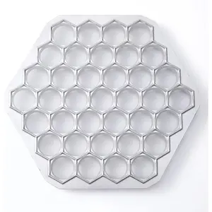 37-Hole Aluminum Pelmeni Mold, Russian Ravioli Maker, Dumpling Mold for Homemade Siberian Meat Dumplings Pierogi and Pastry Dough Press