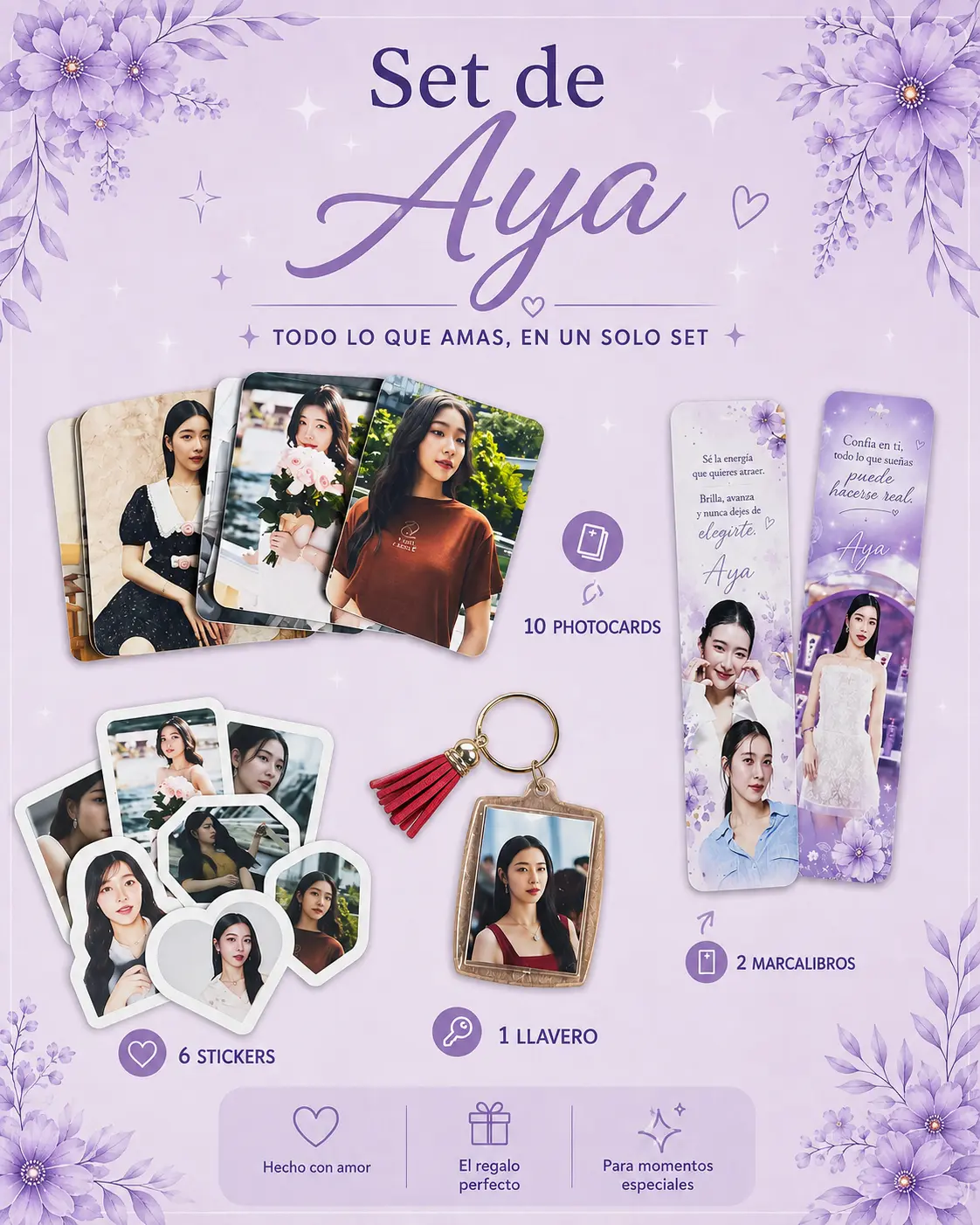 Aya Arte GLBundle - Includes Photocards, Bookmarks, Stickers, and Keychain