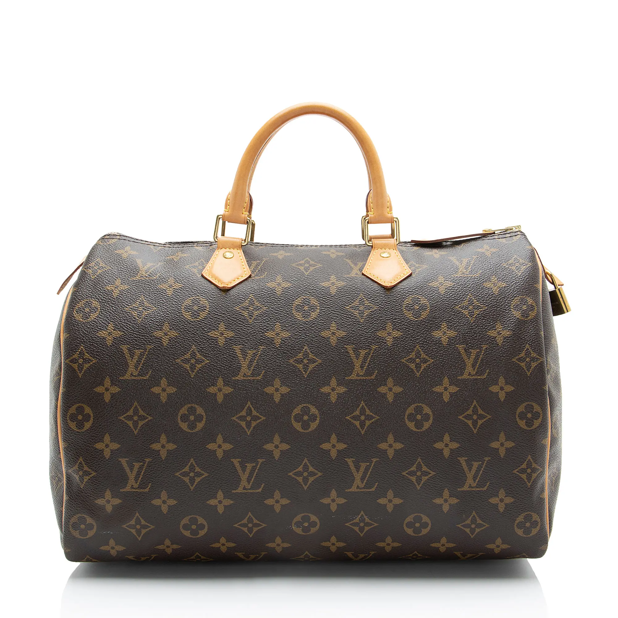 Pre-owned Louis Vuitton Leather Shoulder Bags Monogram Canvas Speedy 35 Satchel