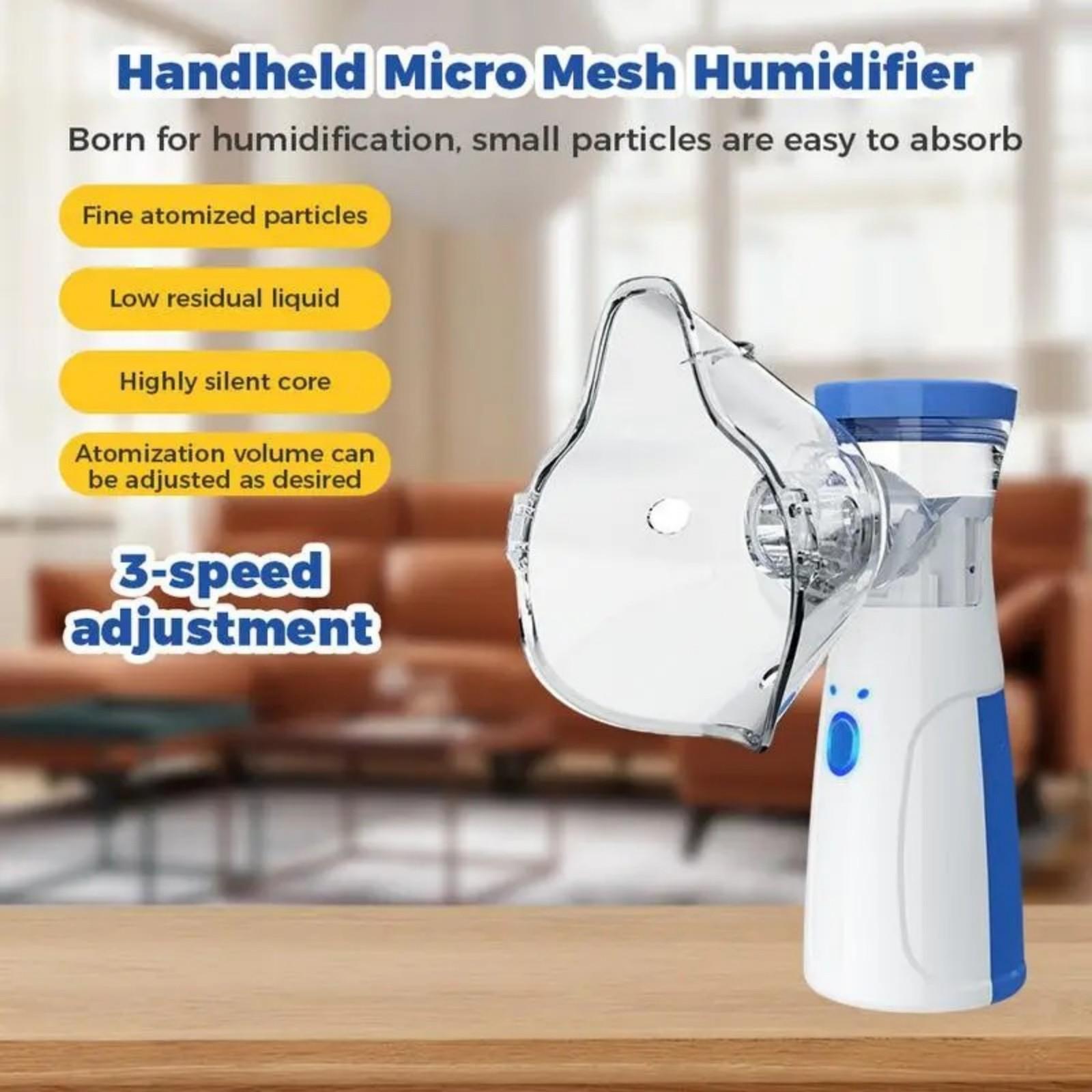 2PCS Portable Handheld Humidifier, Rechargeable Smart Mist Humidifier with Auto Cleaning & Dual Spray Modes, Ultra Quiet 25dB Personal Humidifier for Home Travel Adult Kids Respiratory Care