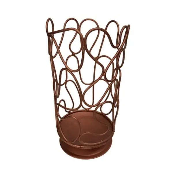 Metrotex Designs CW70244 Bronze Wave Hurricane Candle Holder, Wall Decor, 4" X 8"
