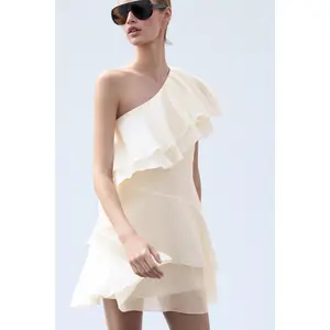 H&M Flounced one-shoulder dress