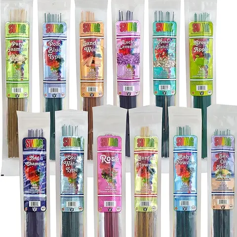 Swag 11" Hand-Dipped Perfume Incense Sticks – 10-Stick Packs (Assorted Scents) with Bonus Incense Holder – Long-Lasting Fragrance for Home, Meditation & Relaxation