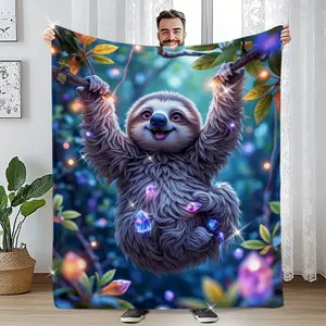 Mystical Sloth Throw Blanket – Soft, Cozy, All-Season Blanket for Sofa, Bed, Office, Travel, and Camping, Perfect Gift for Family, Friends, and Holidays