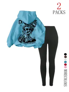 Women's Casual Hooded Sweatshirt Set, Winter Thick Fabric, Loose Fit, Fashionable Sports Wear, Ideal for Daily Use & Travel, Sweatsuit Matching Set, Sweatsuit Set Outfit