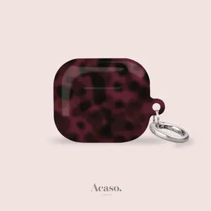 Maroon Tortoise Shell AirPods Pro Cover: AirPods Case Covers by Acaso London