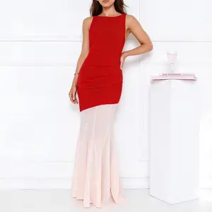 Hello Molly Modern Art Maxi Dress Party Red