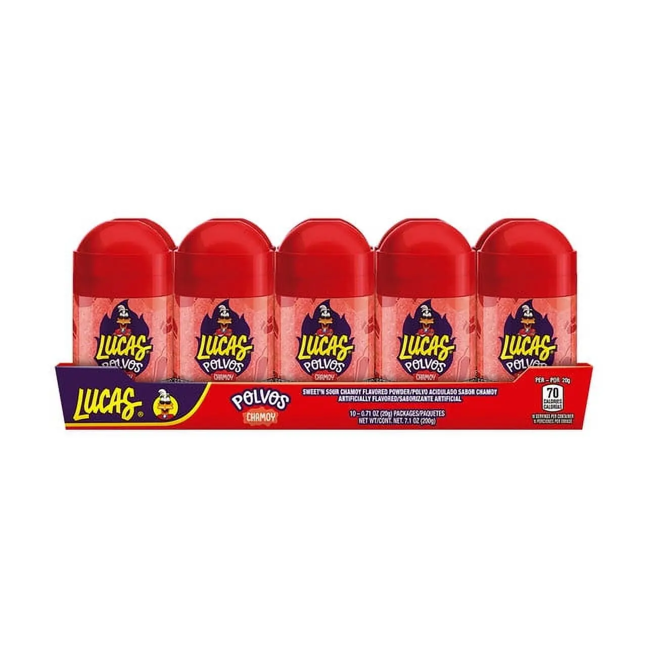 LUCAS POLVOS POWDER CANDY CHAMOY/MANGO 10CT -0.71 OZ /NET 7.1 OZ