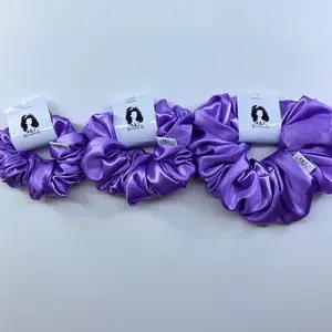 A&J Scrunch Lilac Satin Scrunchies