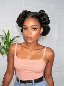 Elegant Full Lace Braided Wigs for Women, Gorgeous Fluffy Wigs with Blunt Bangs, Synthetic Curly Wigs for Party, Daily Use