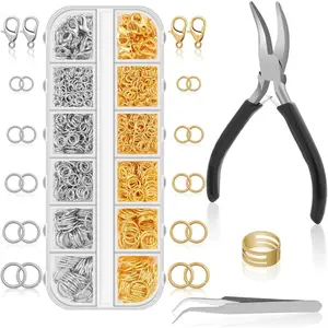 Jump Rings for  Making Supplies and Necklace Repair with Jump Ring Pliers and Open Jump Ring(1200Pcs  and )