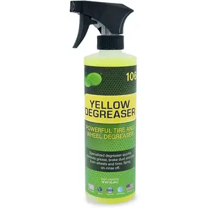 Yellow Degreaser - Non-Acid Wheel & Tire Cleaner Spray for  Dust, Grime & Tire Dressings - Safe for All Wheels & Whitewalls - 16 oz