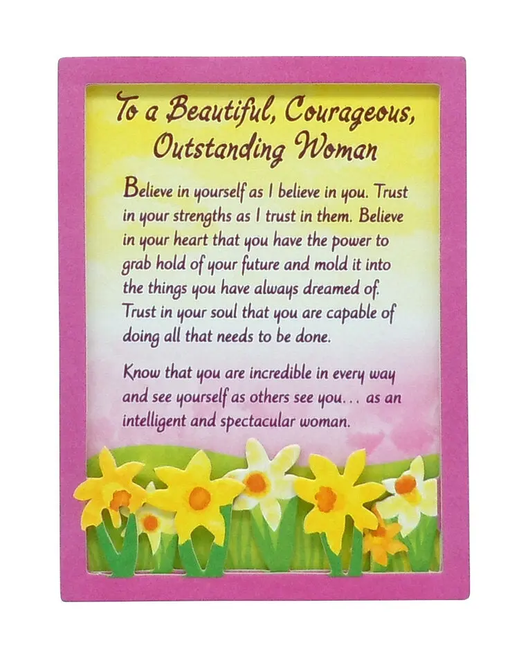 Rectangle Magnetic Refrigerator Decorating Magnet with Easel Back - Gift for a Beautiful, Courageous Woman, Home Decor Accessory, Print