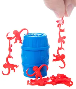 World's Smallest Barrel of Monkeys - Fully Playable Skill Game for Kids, 2" Tall Mini Monkey Set, Delightful and Challenging Fun