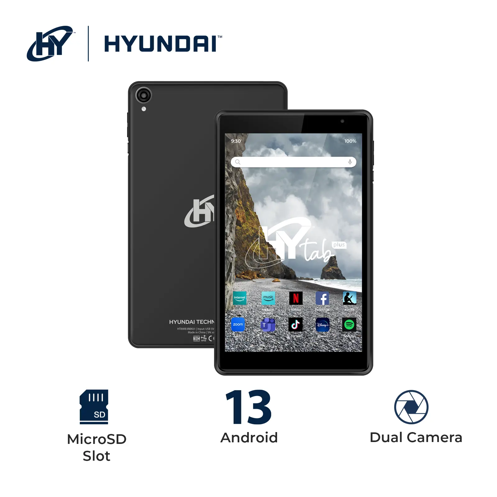 HYUNDAI HYTab Plus 8-in Tablet, Octa-Core A523 Processor, HD IPS