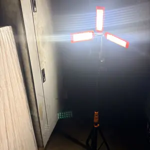 3-Head LED Camping Light with 10000mAh Power Bank - Portable Rechargeable Work Light with 67" Adjustable Stand & Detachable Tripod for Outdoor, Emergency, Camping, Fishing, Garage