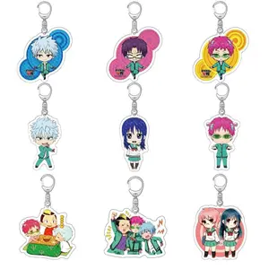 Hot Anime The Disastrous Life of Saiki K Acrylic Keychain Model Figure Cosplay Plate Holder Topper Desk Decor Plate Gift