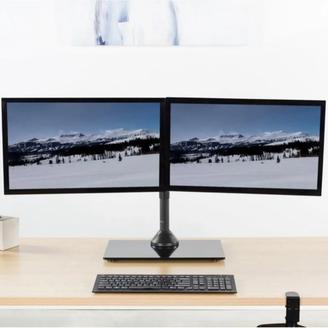 Dual Monitor Stand for Office and Home Use - Sleek Design for Multiple Monitors