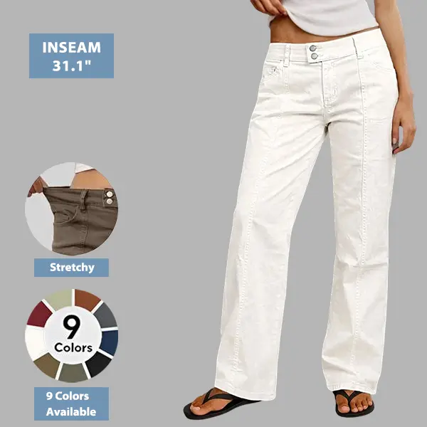 Flamingals Mid Rise Straight Leg Butt Hugging Pants Women's Stretchy Fabric Multicolor Flattering for All Body Types Versatile Everyday Wear Minimalist Brown Solid Seam Front Trouser Basic Bottom Womenswear Flamingals Mid Rise Straight Leg Butt Hugging Pants Women's Stretchy Fabric Multicolor Flattering for All Body Types Versatile Everyday Wear Minimalist Brown Solid Seam Front Trouser Basic Bottom Womenswear