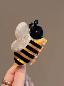 Women's Cute Bee Hair Claw, Fun Cartoon Hair Accessory, Hair Clip, Fashion Diamond Accent, Perfect for Elegant Half-Up Hairstyles, Party, School, Office, Daily Wear