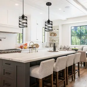 【Holiday Special】Pendant Lights 3 Pack Kitchen Lights with Bubble Seeded Glass Island Lights Black Hanging Light for Kitchen, Dining Room, Bathroom, Entryway, Restaurant