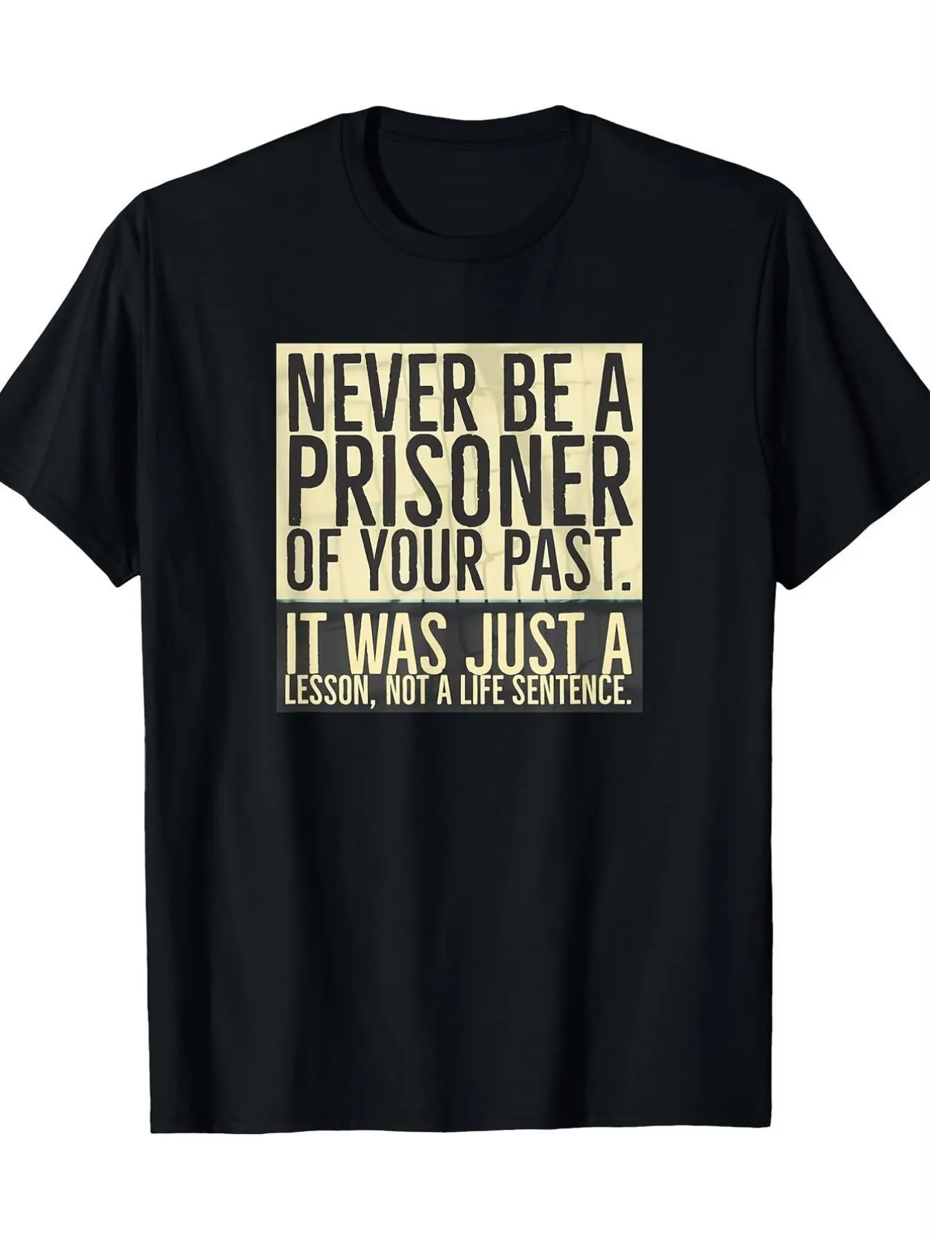 Men's Sober Quotes for Addiction Recovery T-Shirt - with Golden Sobriety Message, AA NA Anonymous Meeting Tee, Casual Round Neck Short Sleeve Shirt, Anniversary Birthday Gift for Addiction Recovery