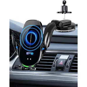 Charger Mount,   Auto Clamping 15W Intelligent Dual Control Induction  Phone Holder Mount   Compatible with   Android Smartphone