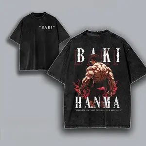 BAKI HANMA Classic Men's T-shirt Tanktop Short Sleeve Printed T-shirt Streetwear Fabric Anime Boxing Menswear Seamless Gift Fans