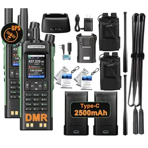 Baofeng DM-32UV DMR Handheld 2-Way Radio, 10W Dual Band Digital/Analog Ham Radio with GPS, APRS, Frequency Copy, Type-C Programming, 10km Range, Rechargeable Portable Walkie Talkie w/ Card Case & Remote, Two Way Radio
