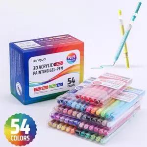 54 Colors 3D Acrylic Gel Pen, Quick-Drying 1.0mm Acrylic Gel Pen, Graffiti Painting Set, Can Take Notes, Mark, Greeting Cards, Fill in Colors, Outline, Acrylic Paint Pen, Marker Pen, Art Markers Set