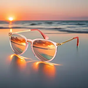 FEICE Women's Unisex Photochromic Sunglasses (2 Pairs), 2026 Trendy Classic Round Full Rim Shades with Plastic-Alloy Frame, Large Frame Sunnies for Fall,summervibes