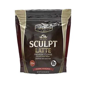 Vida Divina Sculpt Latte Premium Arabica Coffee Blend with Reishi & Ginseng 20 Individual Servings Smooth Creamy Flavor