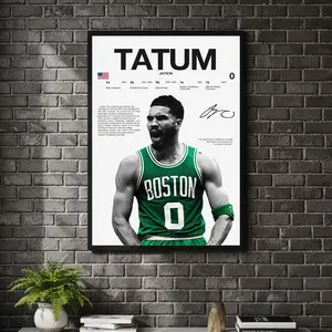 [ SPORT UNFRAMED - SALE UP TO 45% ] Jayson Tatum Hardline Series Basketball Sports Poster Boston Star Wall Art