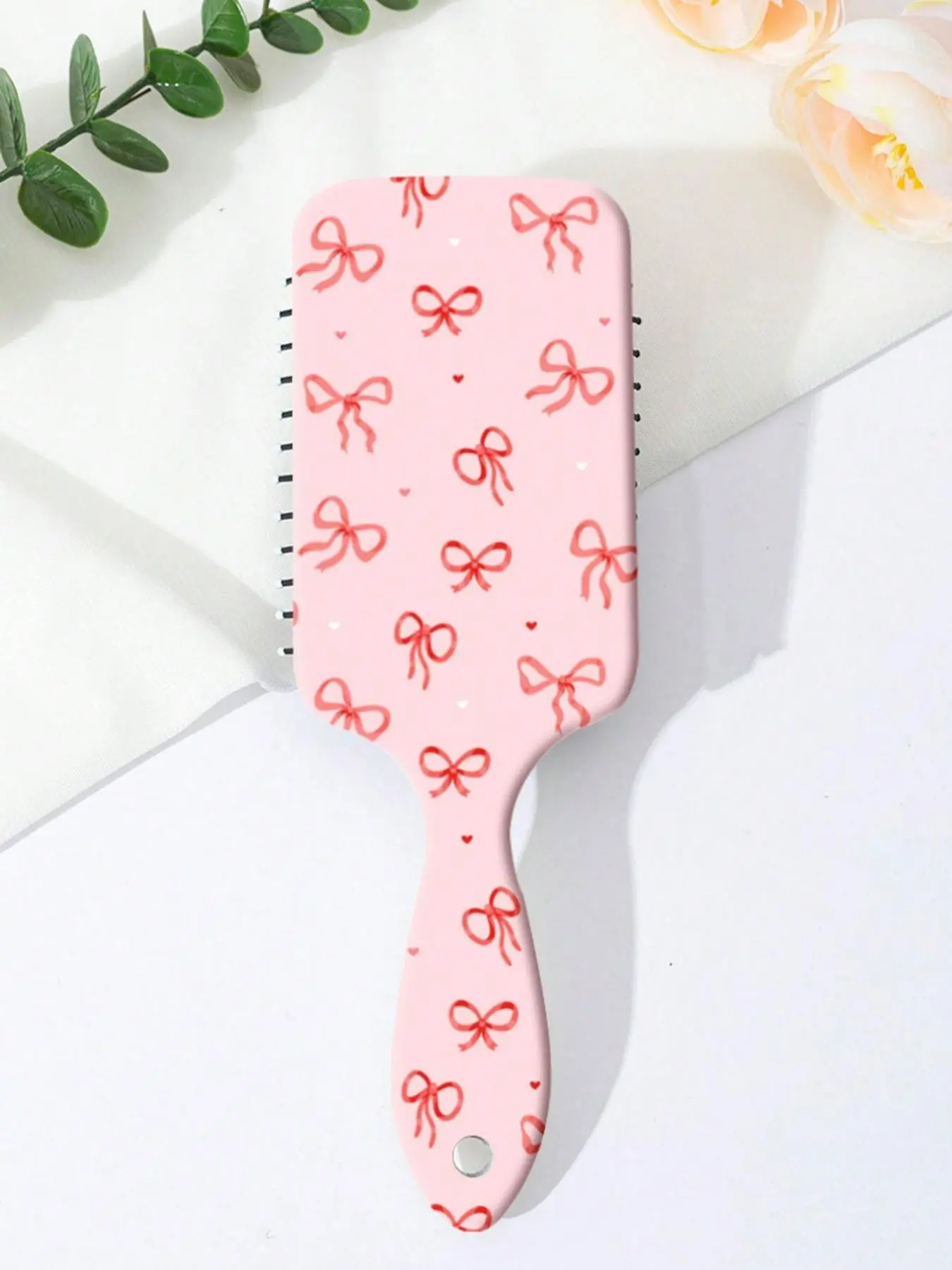 Mini Leopard Bow Massage Cushion Brush, Cute Portable Detangler for Kids & Adults, Smooth Styling & Gentle Scalp Care, Detangling Brush