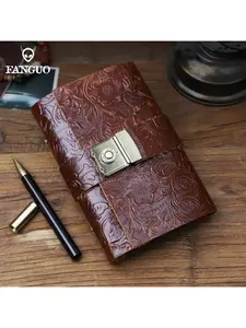Vintage A5/A6/A7 Journal Notebooks With Combination Lock, Soft Leather Notepad Diary for Travel Record, Planner Stationery