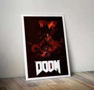 Doom Poster | Doomguy Artwork | Doom Prints | Gaming Posters | Video Game Posters | Wall Decor Posters | Large Poster Print | Gamer Gifts