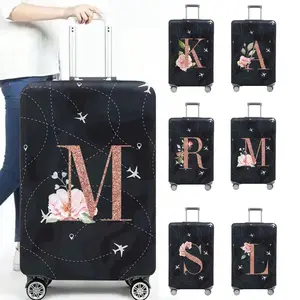 Floral & Letter Pattern Luggage Cover, 1 Count Durable Travel Luggage Cover, Dustproof Luggage Protector Case for Outdoor, Travel Essentials, Suitcase Covers, Travel Accessories