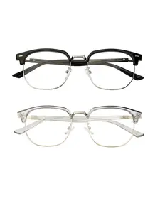 Classic Daily Eyebrow Frame Glasses, Vintage Style Eyeglasses, Business Casual Unisex Set, Non-Prescription Flat Lenses
