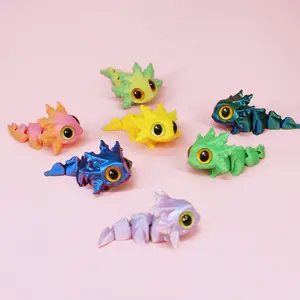 FuRise 3D Printed Axolotl Baby Toy – Magnetic Jointed Salamander Figurine Fridge Magnet, Movable Cute Animal Gift for Kids, Friends, Party & Home Decor