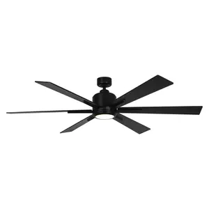65" Bendan Industrial Ceiling Fan with LED Light & Remote, Downrod Mount Reversible DC Motor, 6-Speed Quiet Large Ceiling Fan for Living Room Patio