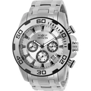 Invicta Men's 22317 Pro Diver Scuba Quartz Chronograph Silver Dial Watch