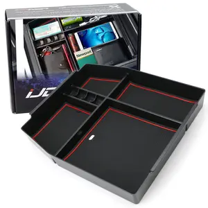 iJDMTOY Exact Fit Center Console Organizer Compartment Box w/Inside Mats For 2015-20 13th Gen Ford F-150