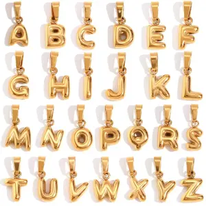 Women's Stainless Steel Mini Bubble Letter Charms - 26 A-Z Pendants, DIY Fashion Jewelry Accessories, New Trendy Gift