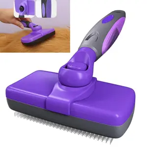 Self-Cleaning Pet Grooming Brush - Slicker Brush for Shedding, Deshedding & Detangling - Dogs, Cats
