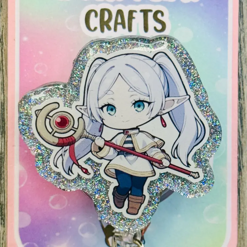 Elf Anime Badge Reel/ID Clip-Retractable Clips-(Alligator, Belt, MRI Safe, Carabiner) & Non-Retractable Clips
