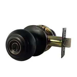 Adjustable Backset Entrance Door Knobset Lock, Oil Rubbed Bronze Finish, KEL01-ORB-SC1 Model, Brass Cylinder, Includes 2 Keys, Two Keys