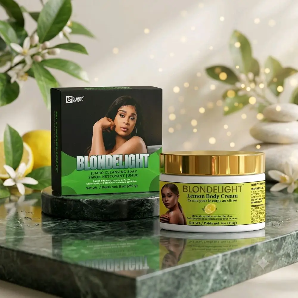 BlondeLight Sets Lemon 2pcs Body Cream 4oz & Soap 8oz, blondedyferdinand, blondesnap, worldcashop usa - Blondenators