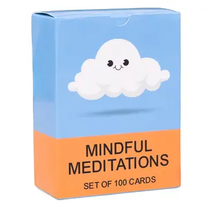 BayWel 100 Mindful Meditations Cards – Mindfulness & Meditation Self‑Care Prompts | Desk & Travel Deck for Stress Relief, Focus, Motivation & Well‑Being