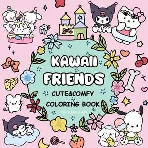 KAWAII FRIENDS: Coloring Book for Adults and Teens Featuring Super Cute Animal Characters with Easy and Simple Designs for Relaxation (Cute&Comfy)