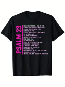 Psalm 23: I Will Not Fear Any Harm.A Casual T-Shirt for Daily Use, Holiday Outfits, And Sportswear.A Gift for Or Family, Available in, Sizes S-XXXL.Matching Styles for Both Men And Women